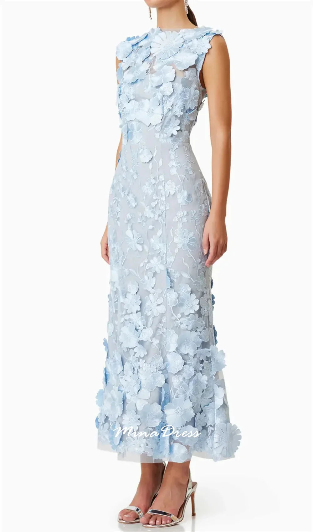 Mina Customized Cocktail Party Prom Dress Arabic Evening Dress Luxury Elegant Party Dresses Woman Grace 3D Floral Lace 2025