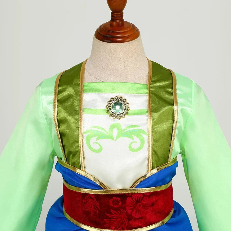 Girl Hua Mulan Princess Costume Children Chinese Hanfu Dress Costumes of Ancient Chinese Person Halloween Carnival Clothing
