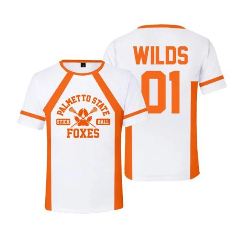 New The Foxhole Court Palmetto State Foxes Lacrosse Jersey Cosplay WILDS MINYARD 3D Tshirt Men/Women Short Sleeve Kids Tees