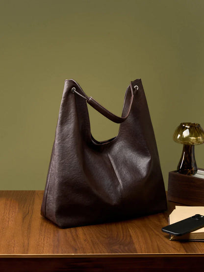 New Women's Large Capacity Genuine Leather Handbag Fashion Single Shoulder Underarm Bag for Ladies Commuting Stylish Girls Bag