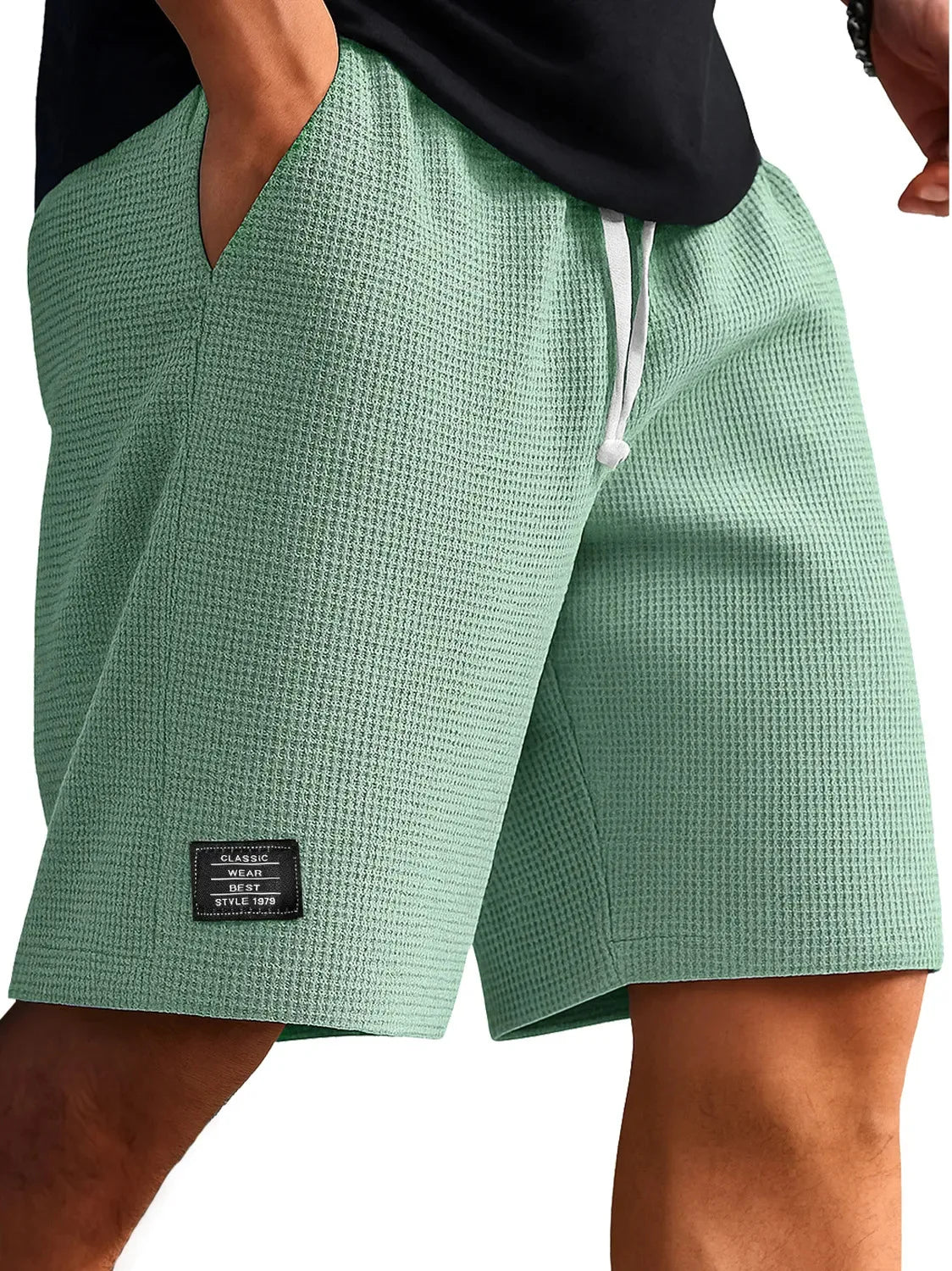 Men's Jacquard Casual Shorts Summer Harajuku Solid Sweatpants Fashion Men Short Pants Retro Men Clothes Roupas Streetwear New