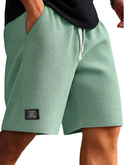 Men's Jacquard Casual Shorts Summer Harajuku Solid Sweatpants Fashion Men Short Pants Retro Men Clothes Roupas Streetwear New