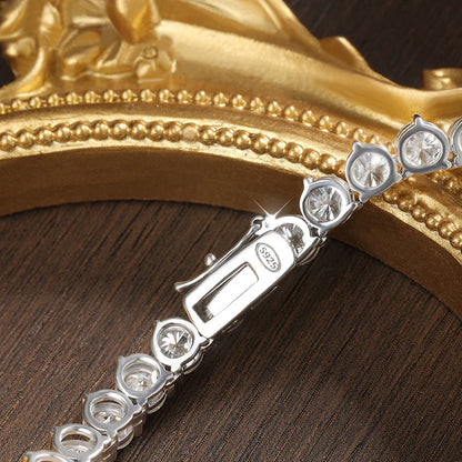 3 Claw D VVS1 Moissanite Tennis Necklace 3/4/5mm GRA Certified Lab Diamond Solid s925 Silver GRA Necklace for Women Man