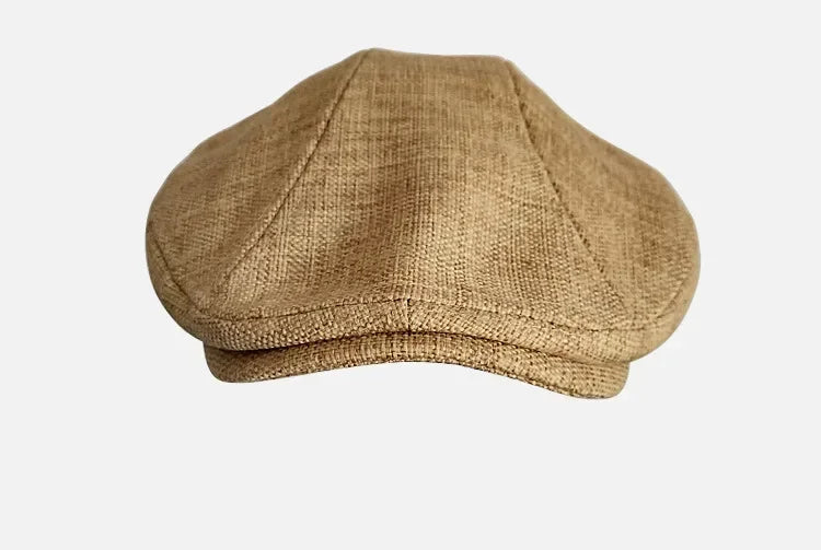 Big Size Summer Linen Solid Newsboy Caps Men and Women Painter Beret Hats Adult Casual Ventilate Sunprotection Advancing Hat