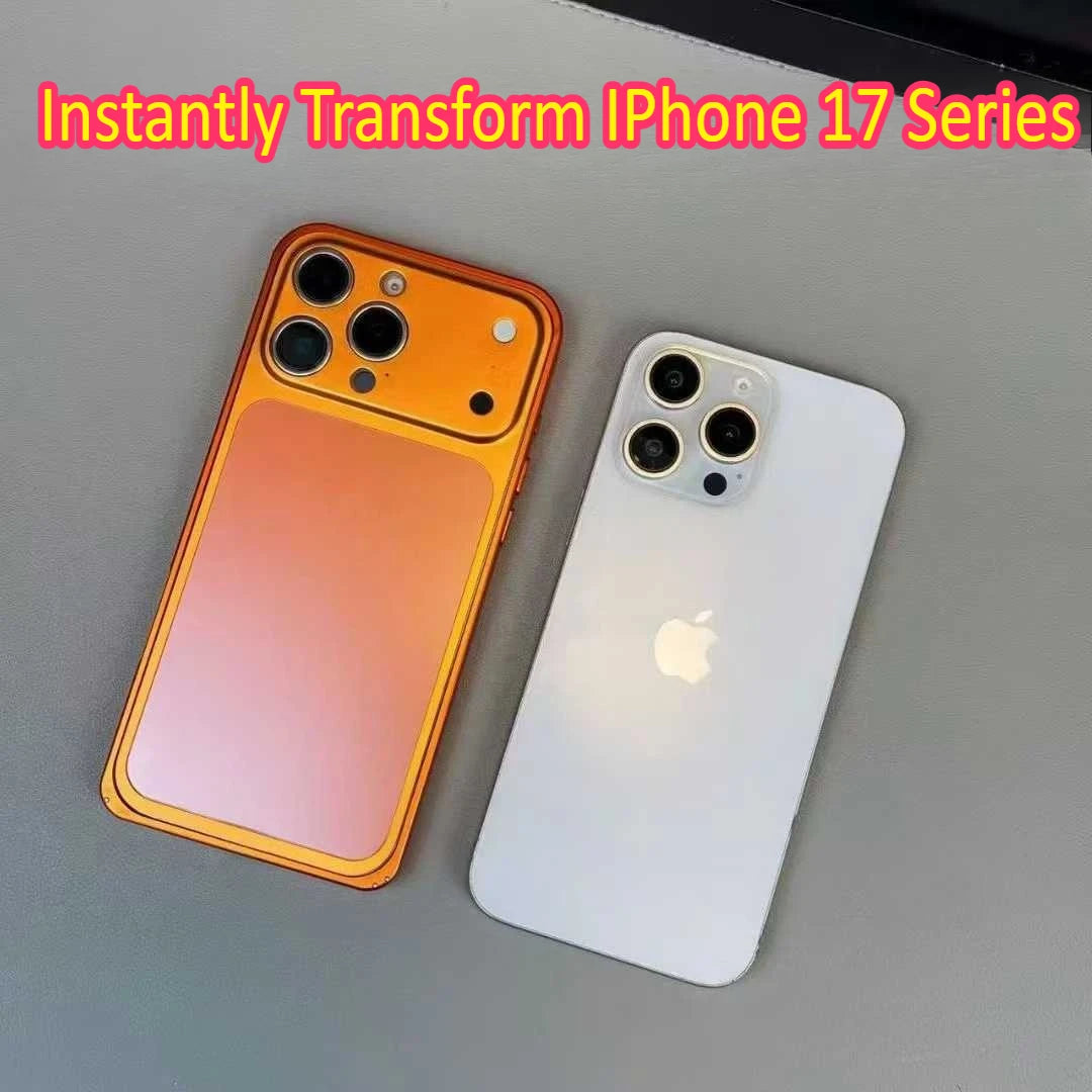 Original Colour Aluminum Alloy Frame Backplane Case For IPhone 13 14 15 16 Pro Max Transform IPhone 17 Series Lens Protect Cover