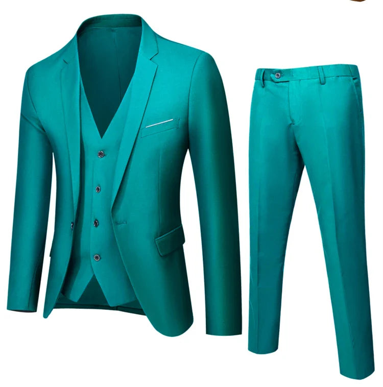 2026 New Men's Suit 3-Pieces Set (Jacket+Pants+Vest) Wedding/Party/Office Coat and Vests Trousers, Asian Sizes M-5XL 6XL.