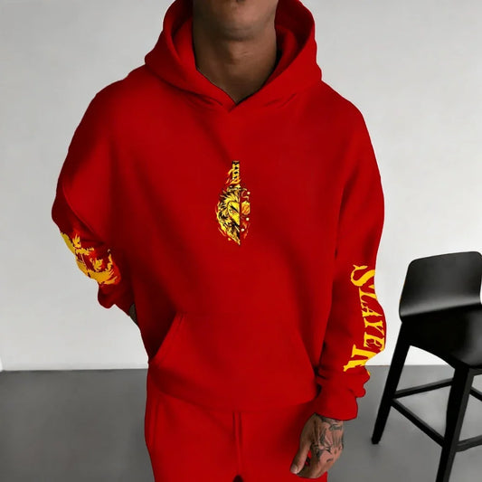 Demon Slayer: Kimetsu no Yaiba Men Hoodie Sweatshirt Rengoku Kyoujurou Anime Spring Autumn Boy Long-sleeved Parent-child Outfit
