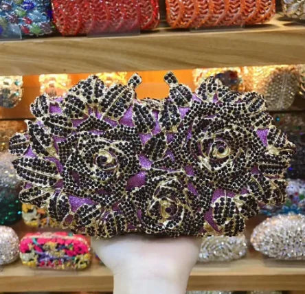 Golden Silver Color Stones Money Clutch Bag Women Crystal Clutches Bridal Handbags Wedding Party Cocktail Minaudiere Bag Purse