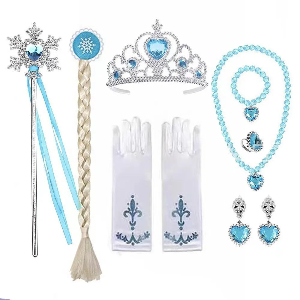Halloween White Frozen Costumes for Girl Cosplay Elsa Princess Dress Long White Dress Halloween Carnival Dress Fire Spirit Olaf