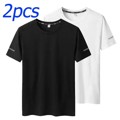 6XL 8XL Large Plus Size Men T Shirts Quick Dry Short Sleeve T Shirt Gym Jerseys Fitness Trainer Running T-Shirt Sportswear