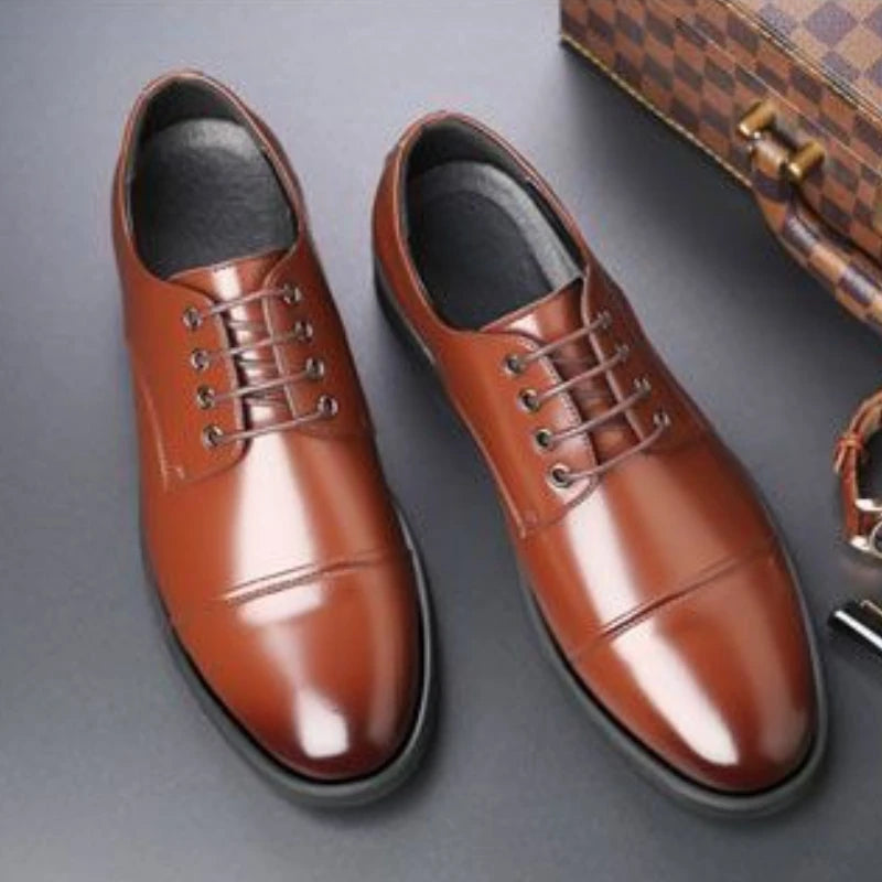 Round Toe Lace Up Business Social Shoe for Men Casual High Quality Fashion 2025 Style New Spring Autumn Dress Loafers Shoes Man