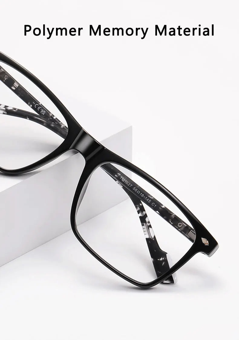 New Fashionable Geometric Square Frame Minimalist Design Men's Anti-Blue Light Glasses Customizable Prescription LS218