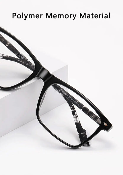 New Fashionable Geometric Square Frame Minimalist Design Men's Anti-Blue Light Glasses Customizable Prescription LS218