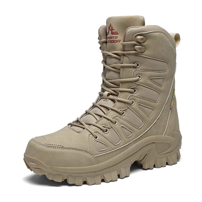 Summer Fashion Men Boots Outdoor Leather Boots Breathable Combat Boots Plus Size 46 Desert Boots Walk Shoes Autumn