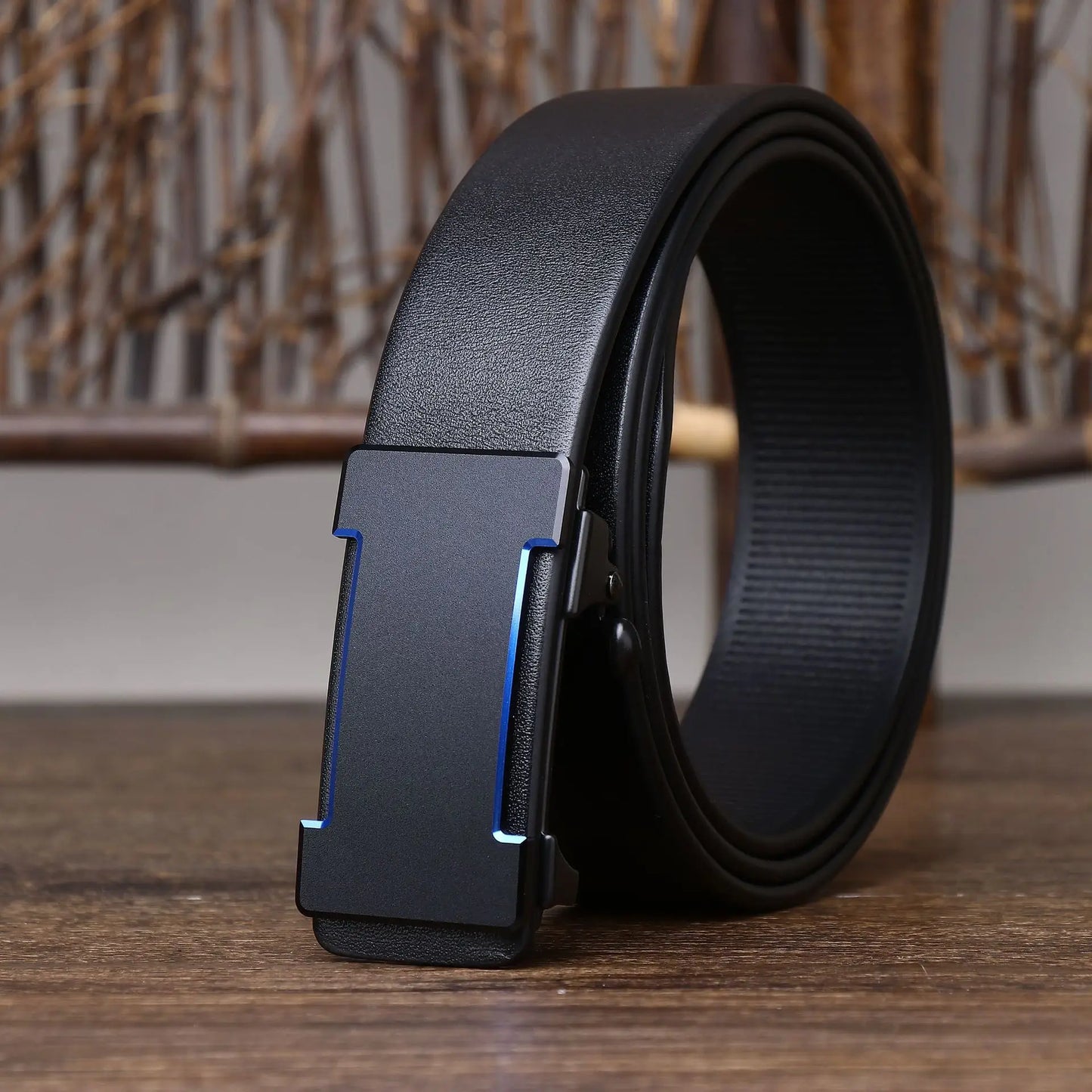 Luxury Genuine Leather Belt Men's Casual Cowhide Toothless Automatic Buckle Belt for Men Jeans Pants Waistband Business Belt