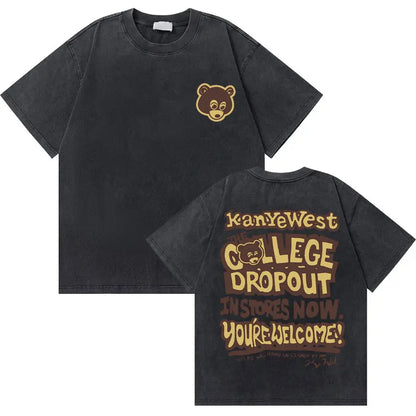 Washed Vintage Rapper Kanye West Graphic T-shirts THE LIFE OF PABLO Cover Print Tshirt Men Hip Hop Fashion Oversized T Shirts