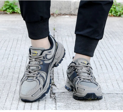 New Designers Action Leather Mesh Jogging Shoes Men Breathable Running Shoes Walking Sports Sneakers Athletic Trainers