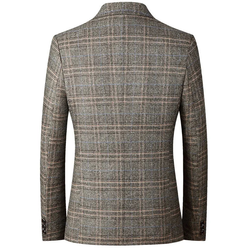 New Men Blazer Slim Fit Plaid Long Sleeve Smart Casual Blazer for Men 2026 Spring and Autumn Wedding Coat for Men Clothes