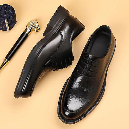 Fashion Men's Oxford Office Shoes High Quality Casual Leather Round ToeFlat Designer Business Dress Shoes Outdoor Walking Shoes