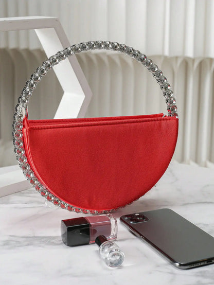 Elegant Rhinestone Novelty Bag, Classic Banquet Clutch Purse, Women's Formal Evening Handbag For Party Wedding