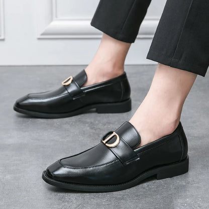 Men Loafers PU Low Heel Professional Classic Comfortable Business Men Shoes Size 38-46