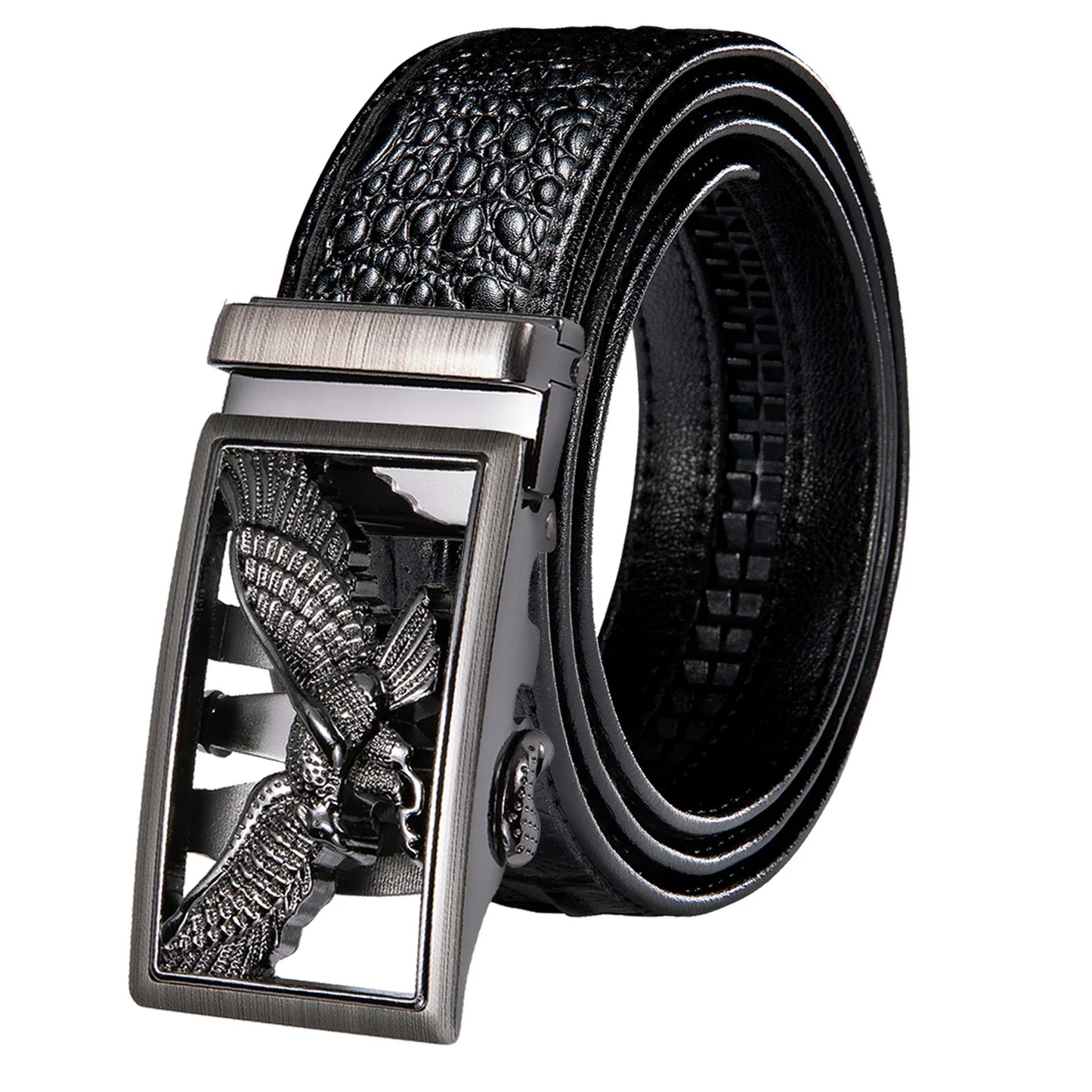 Crocodile Designer Luxury Genuine Leather Belts for Men Casual Jeans Belt Strap Gold Automatic Buckle Black Belt PD-2036