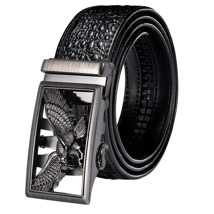 Crocodile Designer Luxury Genuine Leather Belts for Men Casual Jeans Belt Strap Gold Automatic Buckle Black Belt PD-2036
