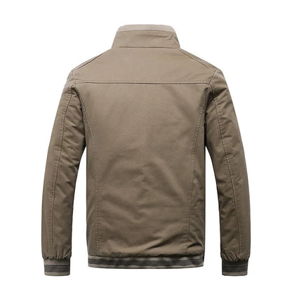 2025 Autumn Men Jackets 100% Cotton Chaqueta Casual Solid Fashion Vintage Warm Vestes Coats High Quality M-5XL Winter Jacket Men