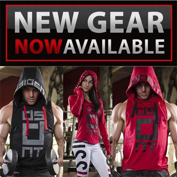 Mens Street Corner Pullovers Fitness Sport Sleeveless Hoodies Gym Bodybuilding Running Training Jogging Cotton Casual Sportswear