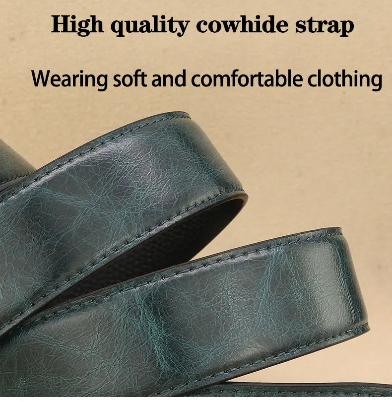 Designer Pin Buckle Gray Genuine Leather Men Belt Famous Brand Fashion Light  Luxury Strap Casual Young Cowboy Ceinture Homme