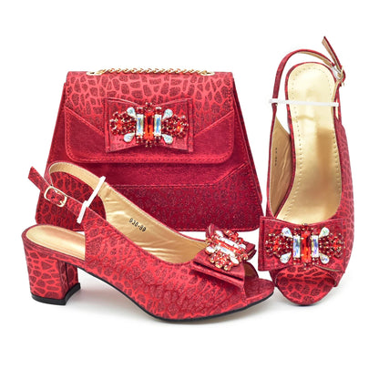 Classics Style New Arrivals Italian Women Shoes Matching Bag Set in Gold Color Comfortable Heels Pumps for Wedding Women Heels