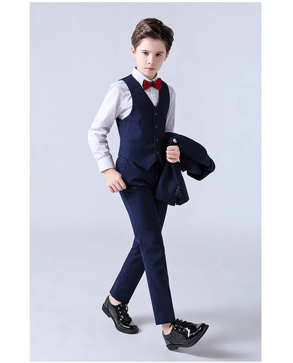 Top Quality Big Boys Suit For Wedding Teenager Kids Formal Tuxedo Dress Children Photograph Blazer Party Performance Costume