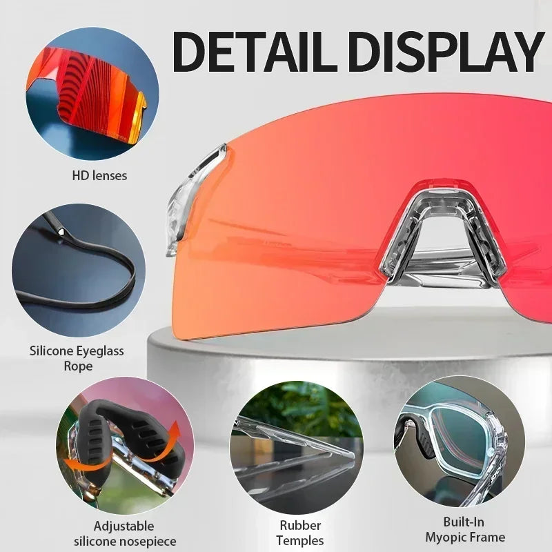Photochromic Sunglasses Cycling Blue Outdoor Sports Bike Glasses Red Man MTB Fishing Glasses Eyewear Bicycle Goggles 2024