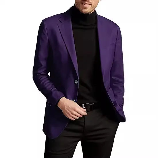 Spring Autumn Men's Business Casual Blazers Solid Fashion Suit Outwear Male Single Breasted Turn Down Collar Office Suit Jacket