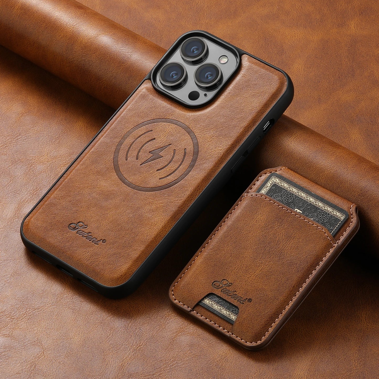 Luxury Magnetic Card Holder Leather 2 in 1 Phone Case For iPhone 17 16 15 14 13 12 Pro Max Plus Air Detachable Stand Phone Cover