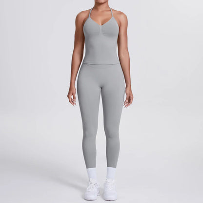 2 Piece Yoga Clothes Women Tracksuit Athletic Wear Pilates Fitness Suit Gym Workout Push Up Clothes Sports Bra Leggings Suit
