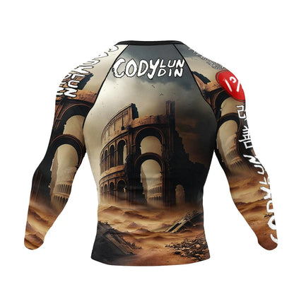 Polyester Sublimation High Elastic Bjj Rash Guard No Gi MMA  Jiu Jitsu Fighting Grappling Compression Shirt OEM Gym Fitness Tops