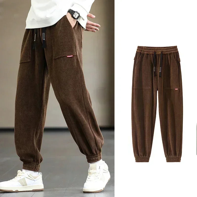 Pants Men Loose Fit Baggy Sweatpants Casual Fashion Streetwear Trend Autumn Winter Harem Joggers Trouser Male Plus SIze