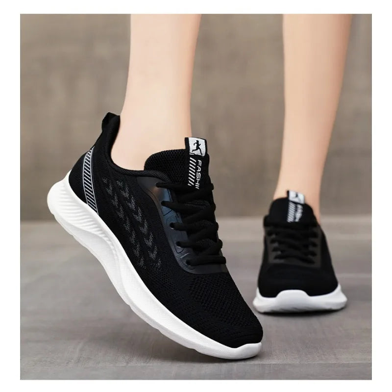 Women's Breathable Mesh Sneakers Platform Sole Korean Style Spring Casual Sports Shoe Plus Size Orthopedic  Height Walking Shoes