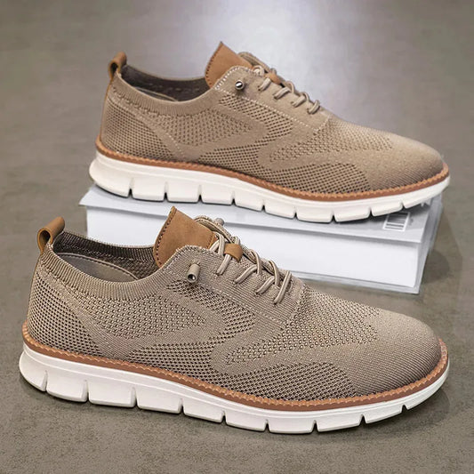 Men Casual Shoes Classic Breathable Brogue Flats Cushioning Color Blocking Design Dress Shoes Versatile Sneakers lightweight