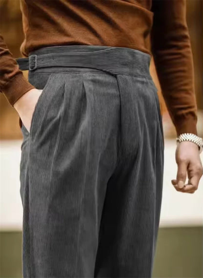 Corduroy Men's Pants Cotton Solid Color Slim fit Winter Suit Pants Men's Suit Pants Tall Autumn Office Trousers