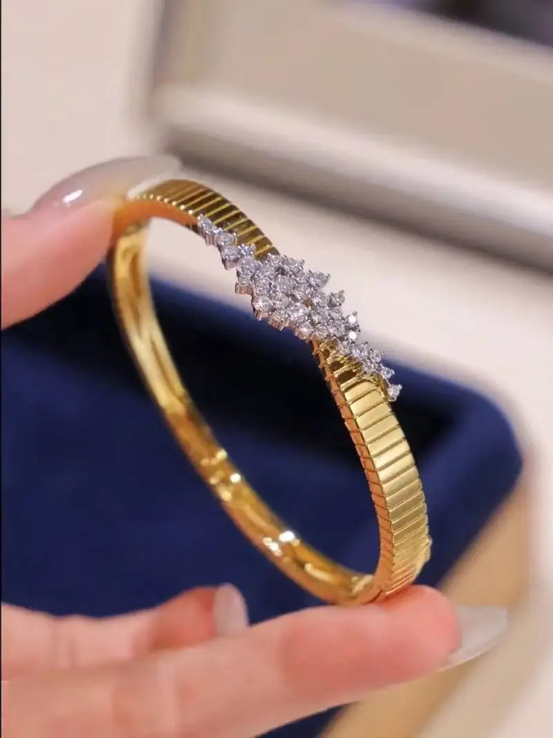 Real gold Plated Sterling Silver Bangle bracelets women jewellery women Original and pure 925 sterling silver bracelets