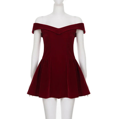 Fashion Red Bowknot Mini Dress Straps Square Collar Sleeveless Backless Vintage Cute Ladies Slim Party Short A-line Dresses