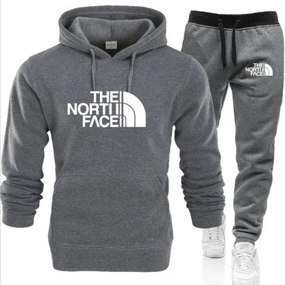 2025 Men's Autumn/Winter Fashion Printed Casual Two Piece Hooded Sports Shirt and Pocket Pants Regular Fit Outdoor Sports Set