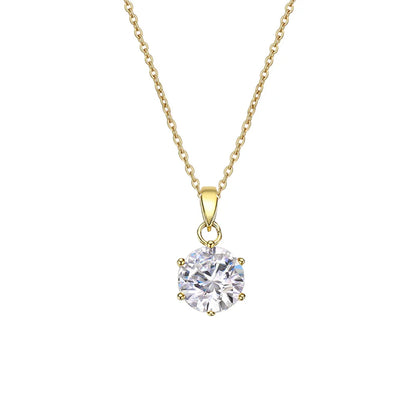 0.5-10CT Real Moissanite Pendant Necklace For Women D Color Round Diamond Necklace 925 Sterling Silver Classic Bride Jewelry