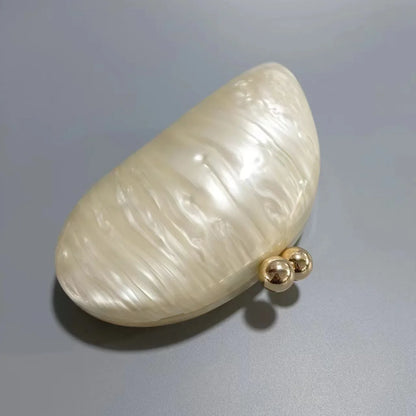 shell shape clutch bag women designer evening party cute purse new green gold purple ivory handbag High Quality