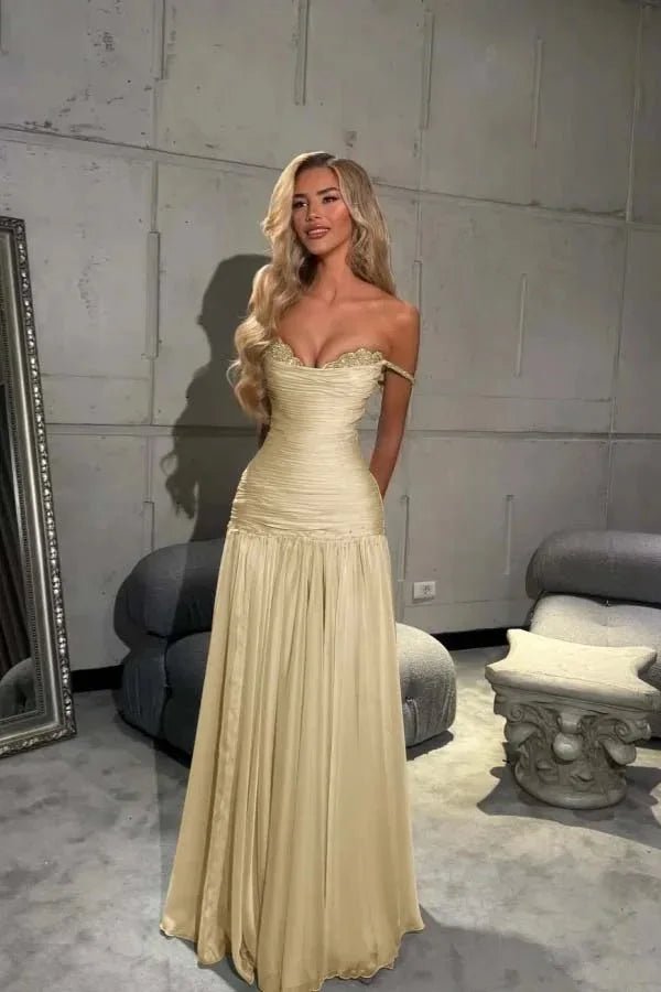 Blue Chiffon Evening Dress Off The Shoulder Mermaid Party Dresses Appliques Prom Dresses 2026Customized شارون سعيد