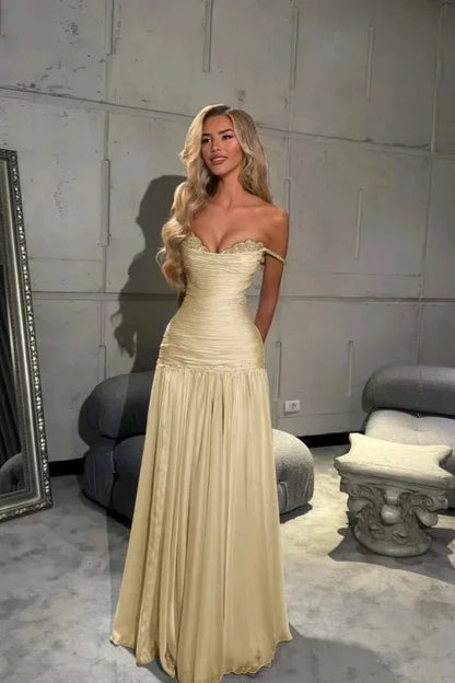 Blue Chiffon Evening Dress Off The Shoulder Mermaid Party Dresses Appliques Prom Dresses 2026Customized شارون سعيد