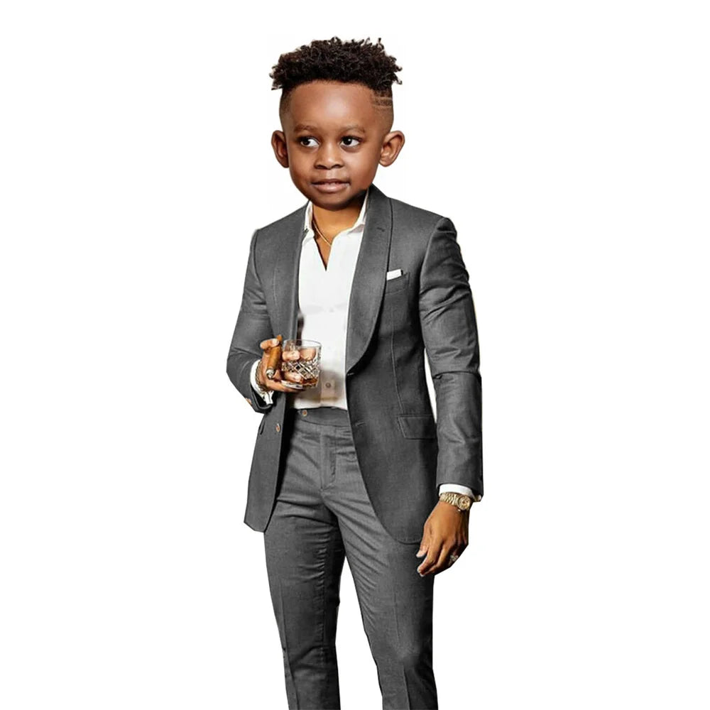 Many Colors Boys Regular Fit Suit Set 2 Pieces Jacket Pants Formal Banquet Outfit Handsome Comfortable Wedding Tuxedo For Kids
