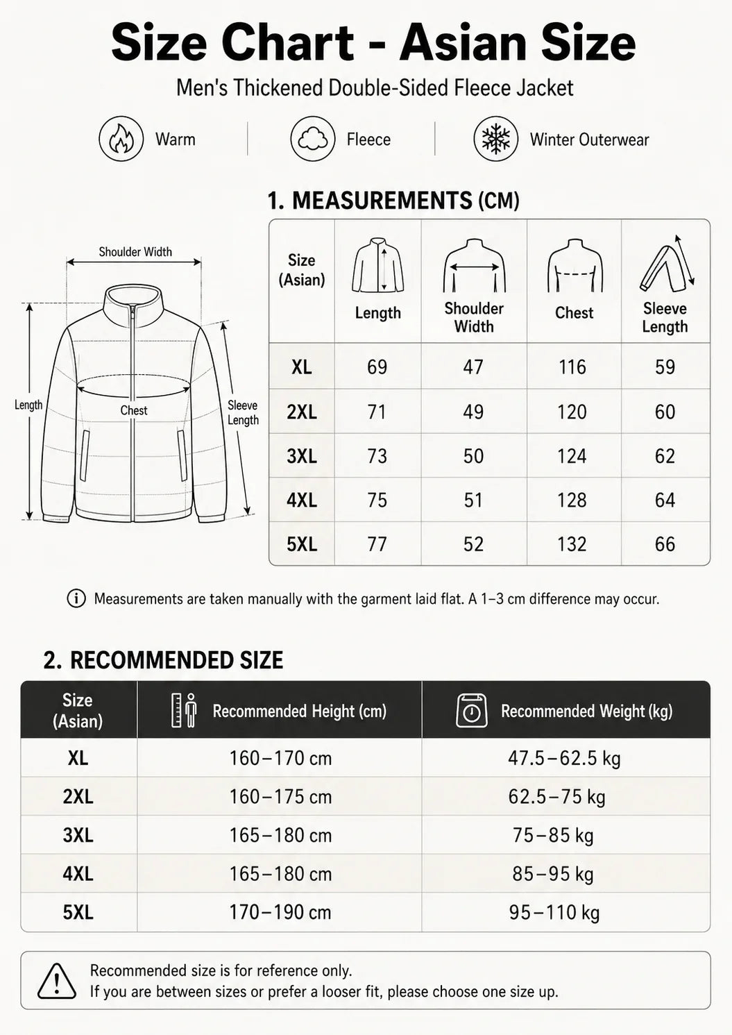 Thickened Double - Sided Polar Fleece Jacket for Men | Autumn/Winter Warm Casual Loose Fit Big Size Coat